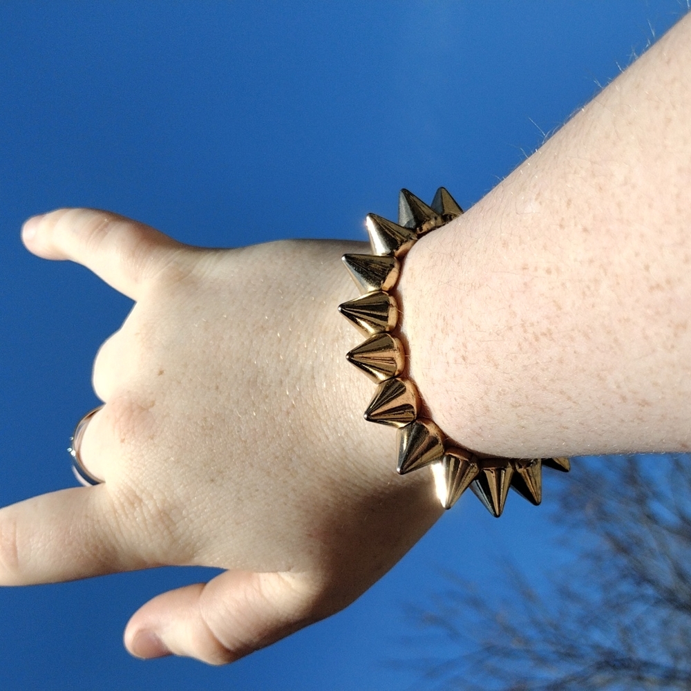 Gold Colored Spike Bracelet